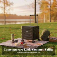 Collapsible Storage Box with casters Large Capacity for outdoor meal, Students, Campers