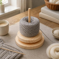 Wooden Yarn Spool Stand Effortless Rotation Spindle Stand Stable Base