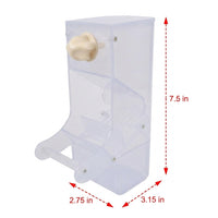 Transparent Acrylic Avian Feeders for Small Avian Species, Automatic Feeder with Perch, Anti-Scatter Design for Parakeet, Cockatiel and Lovebird