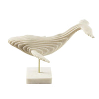 Cetacean Sculpture Minimalist Cetacean Statue with Stand Modern for Bookshelf