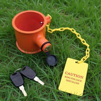 King Coupling Lock with Warning Tag High Visibility Heavy Duty King Coupling Lock Weatherproof for Trailer Drivers