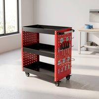Rolling Tool Cart Three-Tier Mechanic Tool Cart  Adjustable for Mechanics, Technicians, Workshop, Repair Shop, Warehouse