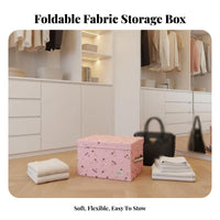 Foldable Textile Storage Box Large Capacity Textile Storage Bin with Lid