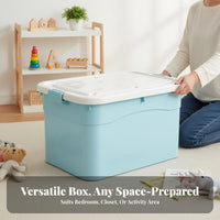 Clear Stackable Bin with Lid and Casters Large Capacity Organizer Box Debris-resistantResistant Long-Lasting for Families