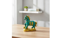 Wealth Attracting Resin Horse Coin Bank Desktop Ornament Home Decoration Vibrant Colors for Children