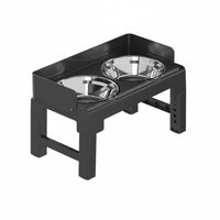 Neck Friendly Foldable Dog Bowl Stand Easy to Clean Stainless Steel Feline Bowl Rack Space-Saving Stainless Steel Pet Bowls Stable for Dogs, Cats, Drinking