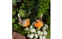 2 Pieces Robin Bird Figurine Set Pastoral Design Small Bird Garden Decor
