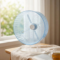 Parrot Activity Wheel and Bird Exercise Wheel with Flat Perch, Parrot Play Accessory for Budgie and Cockatiel Enrichment