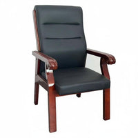 Upholstered Wooden Armchair Sturdy Wood Frame Upholstered Lobby Chair Padded Seat and Rear Professional Appearance