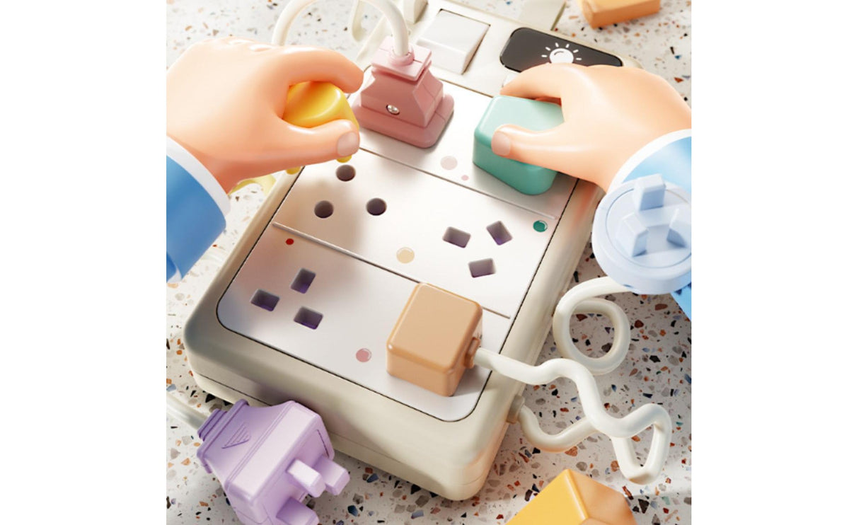 Educational Busy Board Child Plug Interactive Toy Fine Motor Busy Board with for Toddlers, Preschoolers, Playroom, Carpet Play, Travel