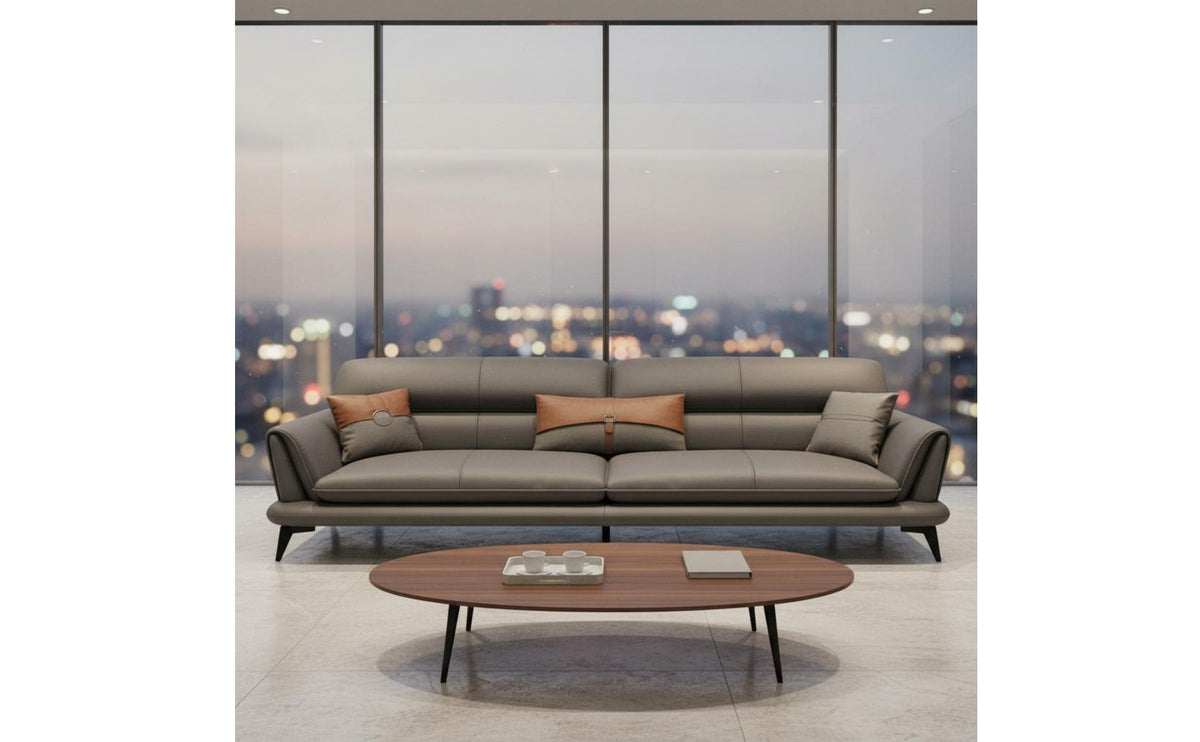 Minimalist Aesthetic Light Luxury Sofa Ergonomic Design Business Reception Sofa High Density Foam Cushion Office Couch Sturdy Wood Frame for Lounge Area