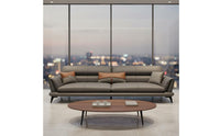 Minimalist Aesthetic Light Luxury Sofa Ergonomic Design Business Reception Sofa High Density Foam Cushion Office Couch Sturdy Wood Frame for Lounge Area