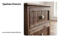 Single-Drawer End Table Distressed Finish Nightstand Vintage design for Students