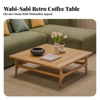 Block Leg Coffee Table Wabi-Sabi Design Household Furniture Minimalist sturdyDuty for Homeowners, Interior Designers, Bedroom