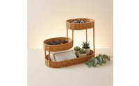 3 Tier Rattan Storage Rack Slatted Three-Tier Storage Rack Space-Saving