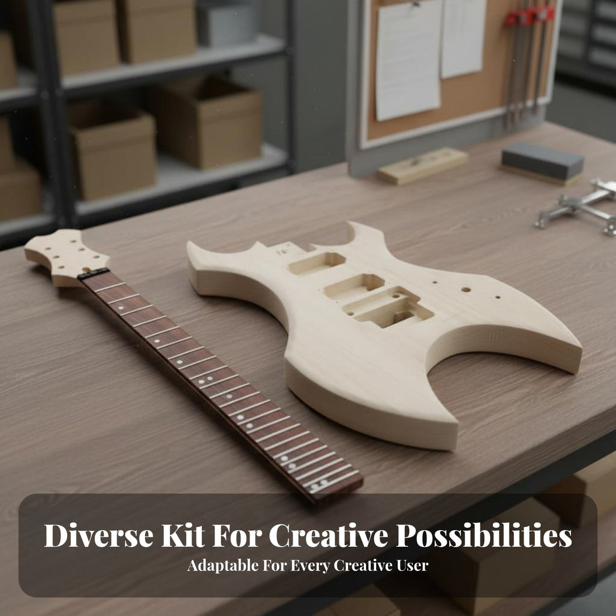 Electric Guitar Kit DIY Assembly Set Customizable Design for Beginners