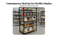 Modular Design Convenience Shop Island Shelf Heavy Duty Supermarket Display Shelf Large Capacity Freestanding Retail Shelving Unit Easy Assembly for Retailers, Small Business Owners, Homeowners, Pet Shop, Book Shop, Warehouse, Garage