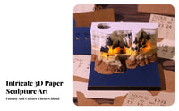 Tear-Removable Paper Sculpture Calendar Creative Gift 3D Papercraft Memo Pad Multi-Functional Dimensional Artwork Notepad for Fantasy Lovers, Students