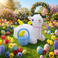 Easter Inflatable Outdoor Decoration Happy Easter Yard Decoration Light-up Easy To Install LED Light for Holiday Party Garden Lawn Decor