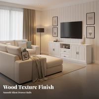 Contemporary Television Cabinet Simple Design Floor TV Unit Sturdy Construction Sleek Wooden Media Console for Small Apartment Owners, Bedroom