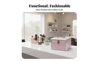 Portable Makeup Train Case Two-Tier Tray Makeup Train Case Large Capacity