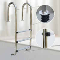 Three-Step Pool Ladder Stainless Steel Pool Entry Ladder Anti-Slip for Contractors, in-Ground Pools, Spas