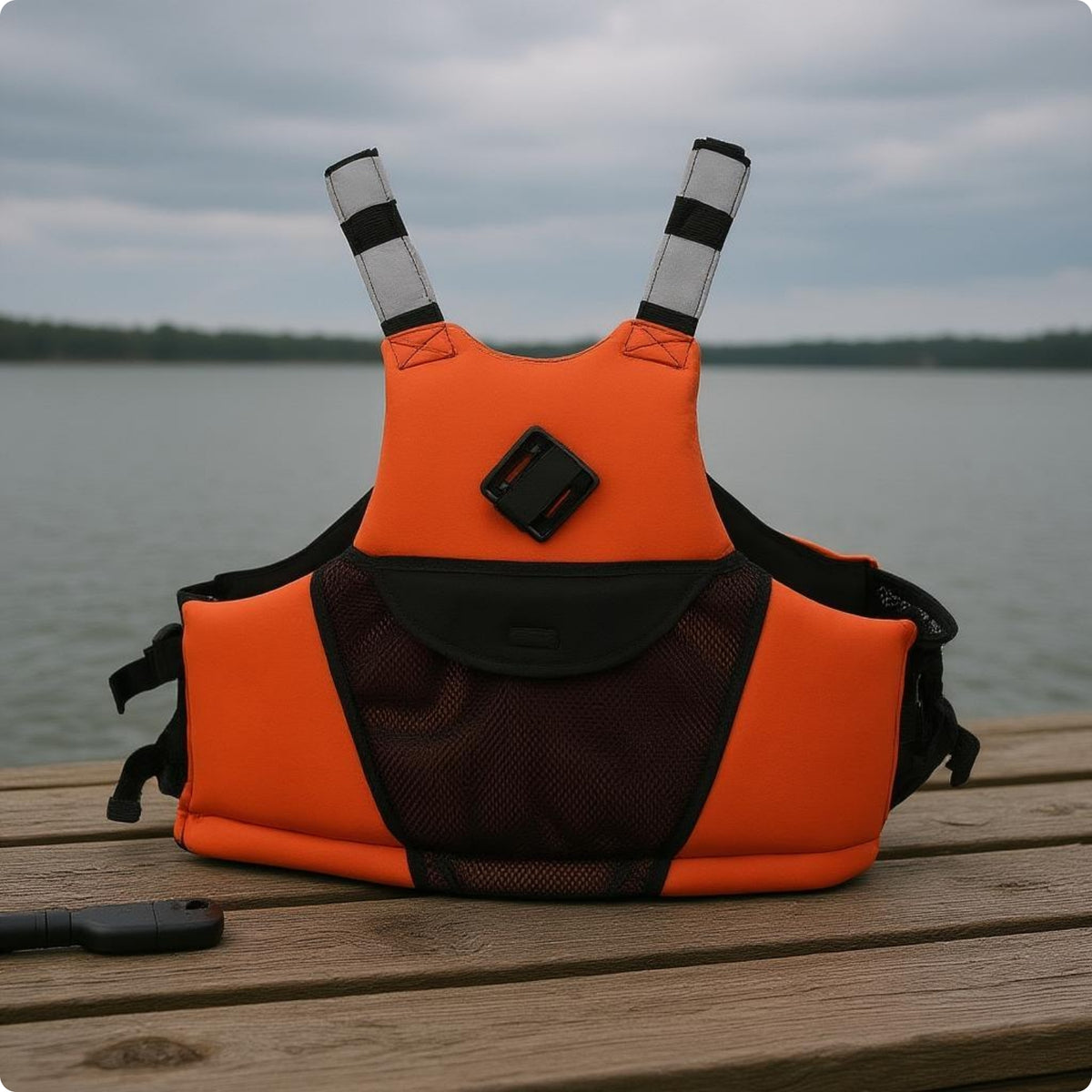Kayak Fishing Vest Adjustable Straps Kayak Life Vest Sleeveless for Adults