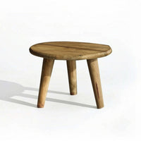 Three-Legged Stool Natural Finish Round Stool Rounded for Plant Stand