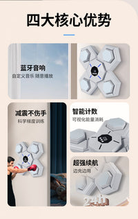 跨境蓝牙音乐拳击靶智能计数家用运动健身拳击机墙靶儿童训练器