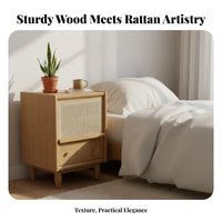 Single-Drawer Nightstand Easy Assembly Angled Leg Storage Cabinet Rounded Edges
