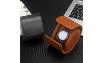 PU Leather Watch Box Dustproof Single Watch Travel Case Elegant Look Flat Bottom Stability for Men