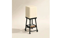 Square Kitchen Bin with Shelf Compact Elevated Trash Bin Multipurpose Wastebasket Enclosed for Apartment