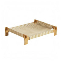 Woven Elevated Feline Bed Low-Height Sisal Feline Bed Rectangular Pet Furniture Breathable