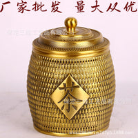 批发黄铜茶叶罐将军罐茶叶罐工艺品摆件量大从优一件代发