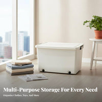 Rolling Storage container with Lid Large Capacity Wheeled Organizer container for Organizers