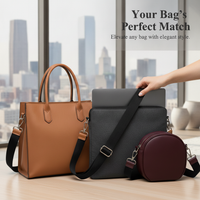 Nylon Herringbone Crossbody Bag Strap with Silver Buckle, Adjustable Replacement Shoulder Strap