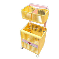 Foldable Mobile Laundry Basket with Double Layers
