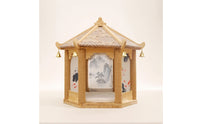 Cat House with Scratching Posts Peaked Roof Cat Bed with Scratcher Indoor Furniture for Cats, Pet Owners