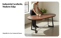 Comfortable Seat Industrial Design Cafe Set Sturdy Construction Round Wood Cafe Table Long-Lasting Leather Armchair and Table Set High-Density Foam for Business Owners, Interior Designers, Adults, Tea House, Dessert Shop, Eatery, Living Room