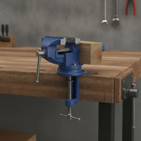 Adjustable Bench Vise with Swivel Base General-Purpose Bench Vise Cast Steel Tool Compact for Hobbyists, Woodworkers, Hobby Desk, Home Garage, Workshop