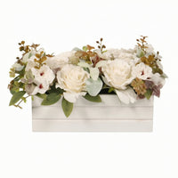 Rose Arrangement with Planter Rectangular Flower Centerpiece Luxuriant