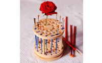 Rotating Brush Holder Wood Wooden Brush Stand Round Pen Holder for Painters, Crafters, Art Studio, Desk, Craft Room