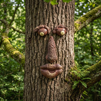 Tree Face Arboreal-Surface-Textured Tree Hugger Resin Garden Decoration for Gardeners, Yard, Patio