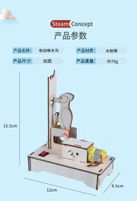 电动啄木鸟手工科技小制作小学生得奖材料包diy科学实验steam新品
