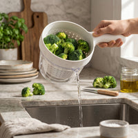 Fruit Washing Basket Fast Draining Fruit and Vegetable Washing Bowl Food Grade Double Layer Drain Basin
