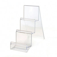 Clear Stepped Display Stand Transparent Acrylic Display Stand Maximum Visibility Holder Space-Saving for Retail Stores