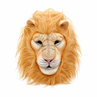 Lion Mask Latex Lion Head Headpiece Textured Creature Head Face Coverings for Halloween, Cosplay