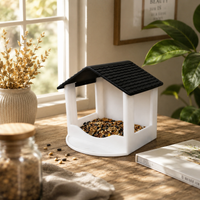 House-Shaped Bird Feeder Shingle Roof Wall Feeder Accessible Feeding Area