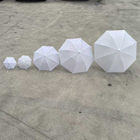 Lolita Umbrella Blank, Pure White, Long Handle, Pongee Fabric, DIY Craft Umbrella