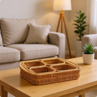 Divided Snack Tray 4 Compartment Home Storage Raised Rim
